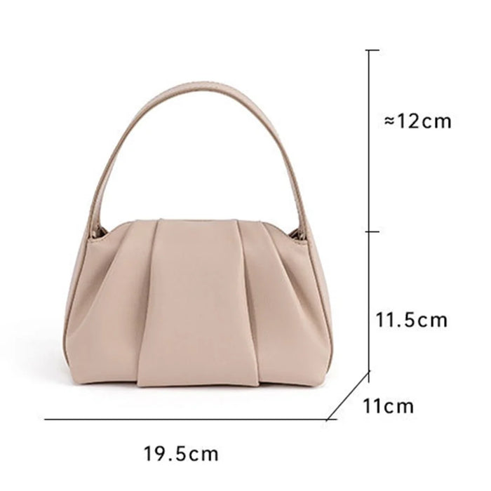 9637 Cloud Dumpling Fashion Women Crossbody Phone Bag Genuine Cow Leather Handbag Shoulder Bag - Apricot - 7