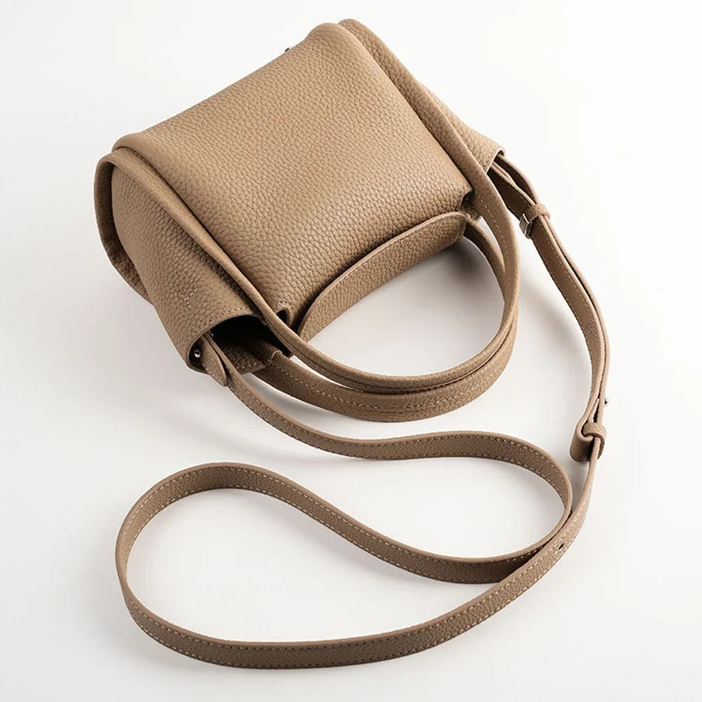 9662 Top Layer Cowhide Leather Handbag Fashion Women Crossbody Bag with Shoulder Strap - Green - 4