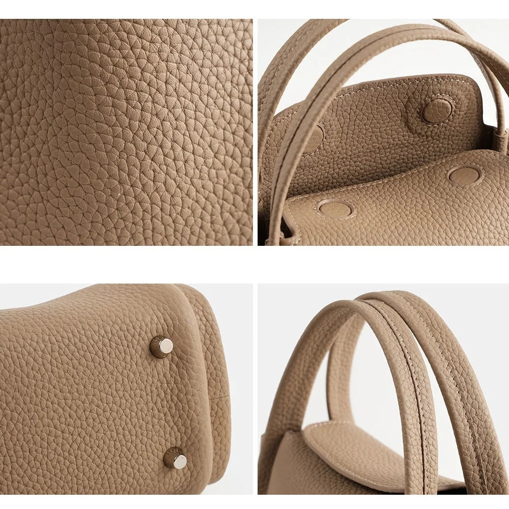9662 Top Layer Cowhide Leather Handbag Fashion Women Crossbody Bag with Shoulder Strap - Green - 6