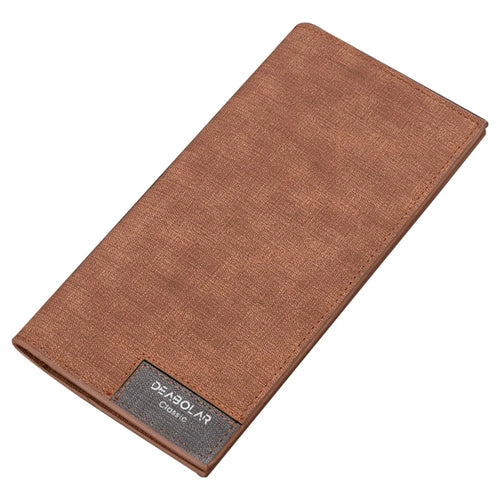 DEABOLAR PU Leather Men Wallet Clutch Multiple Card Slots Ultra Slim Billfold Long Purse - Coffee - 1