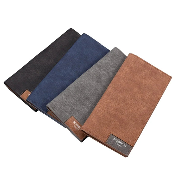 DEABOLAR PU Leather Men Wallet Clutch Multiple Card Slots Ultra Slim Billfold Long Purse - Coffee - 7