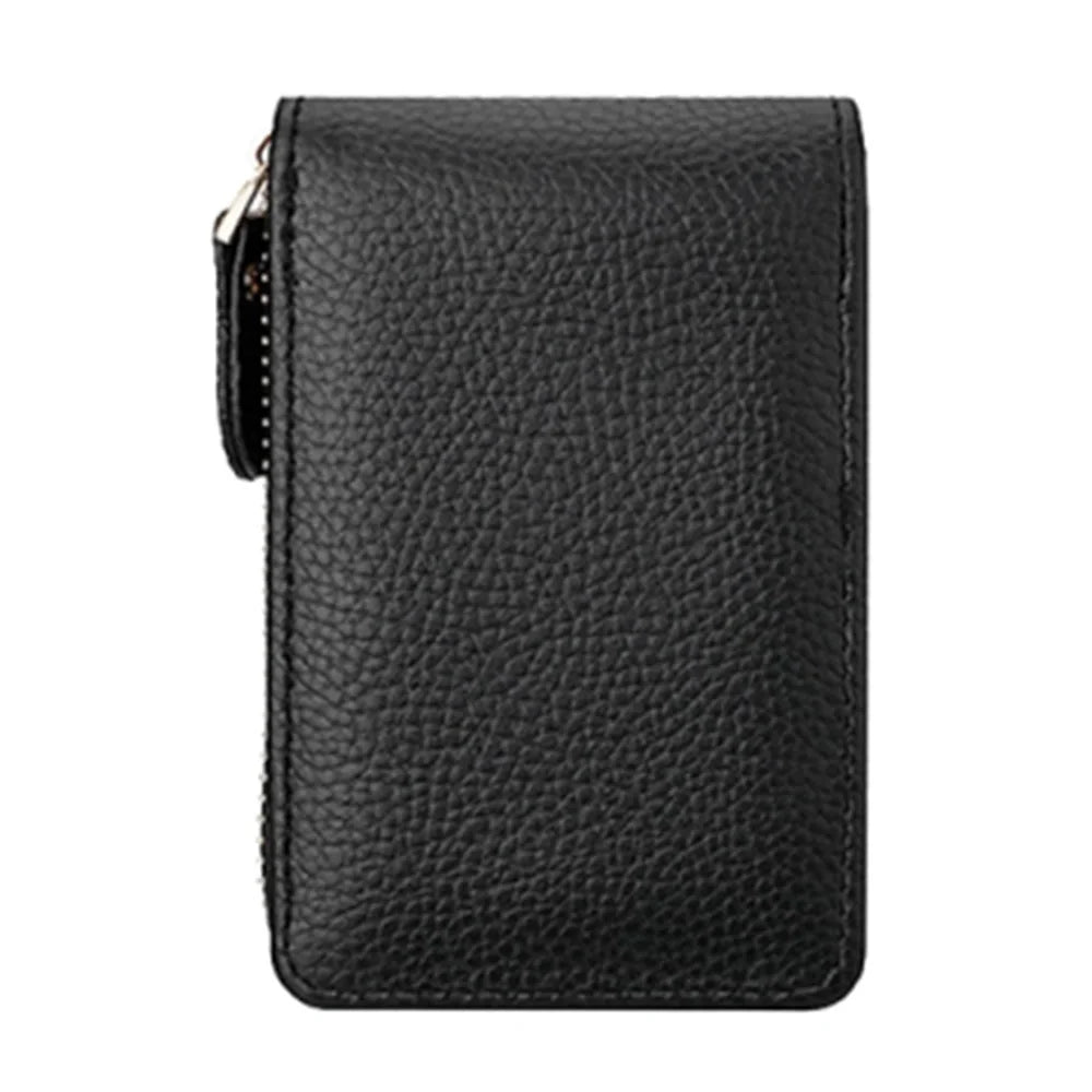 DEABOLAR Accordion Style Multiple Card Slots Holder PU Leather Wallet Coin Purse Zipper Cash Bag - Black - 2