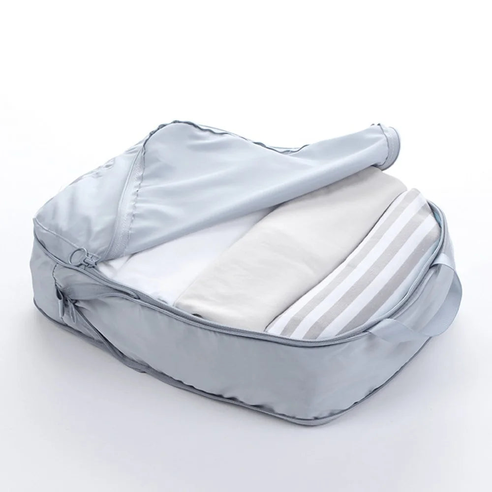 2Pcs Business Trip Clothes Sort Out Travel Luggage Organizer Cube Bag Expandable Storage Packing Pouch, Size M - Pink - 7