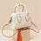 JY9061 Size S Genuine Cowhide Leather Crossbody Bag Splicing Color Daypack Women's Small Handbag - Beige - 4