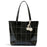 938 Women Shoulder Bag Waxy Cowhide Leather Tote Large Handbag with Decorative Pendant - Black - 1