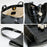 938 Women Shoulder Bag Waxy Cowhide Leather Tote Large Handbag with Decorative Pendant - Black - 2