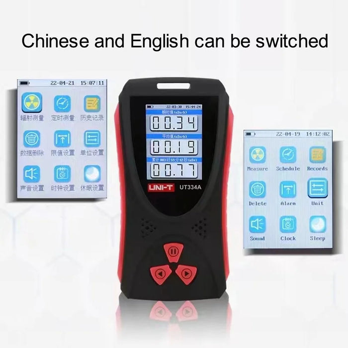 UNI-T UT334A Radiation Dosimeter Geiger Counter Electromagnetic Radiation Dose Tester X-ray Beta Gamma Detector - 4