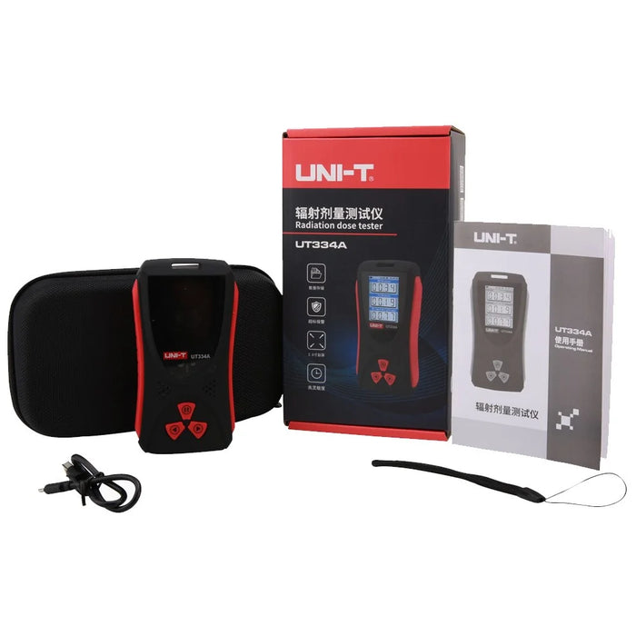 UNI-T UT334A Radiation Dosimeter Geiger Counter Electromagnetic Radiation Dose Tester X-ray Beta Gamma Detector - 7