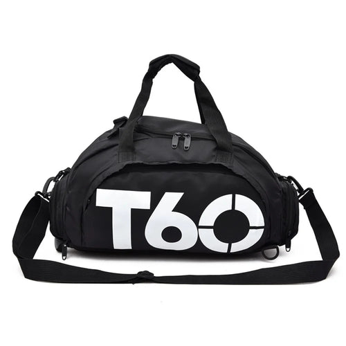 Sports Fitness Bag for Women Yoga Shoulder Bag Training Storage Pouch for Short Traveling - Black / White - 1