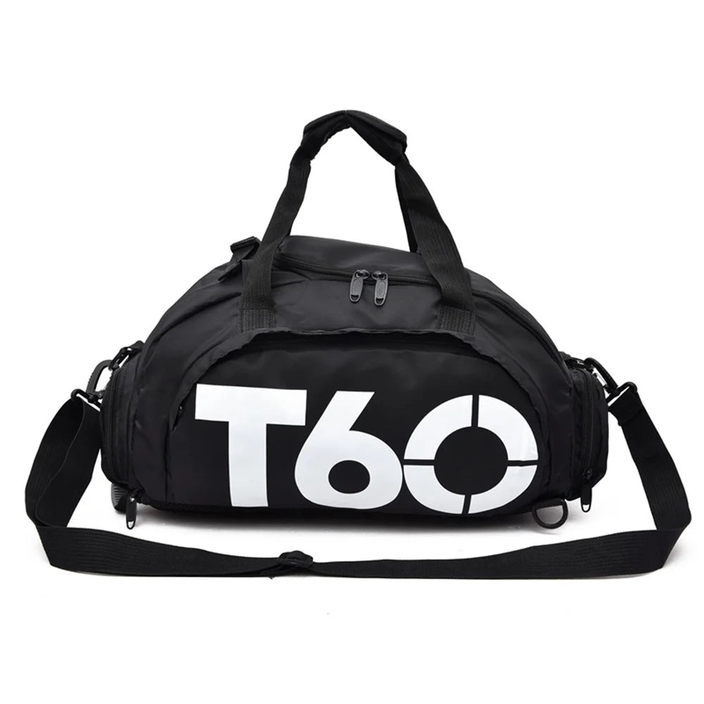 Sports Fitness Bag for Women Yoga Shoulder Bag Training Storage Pouch for Short Traveling - Black / White - 1