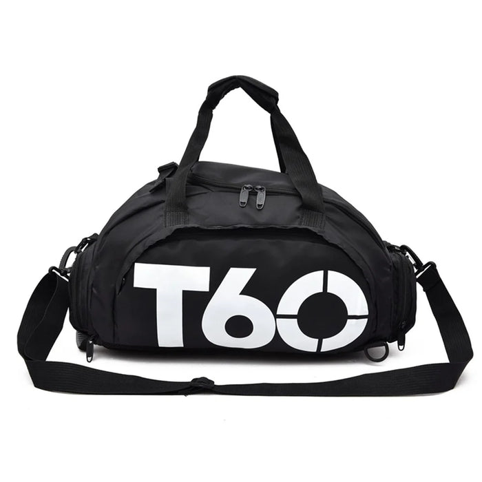 Sports Fitness Bag for Women Yoga Shoulder Bag Training Storage Pouch for Short Traveling - Black / White - 1