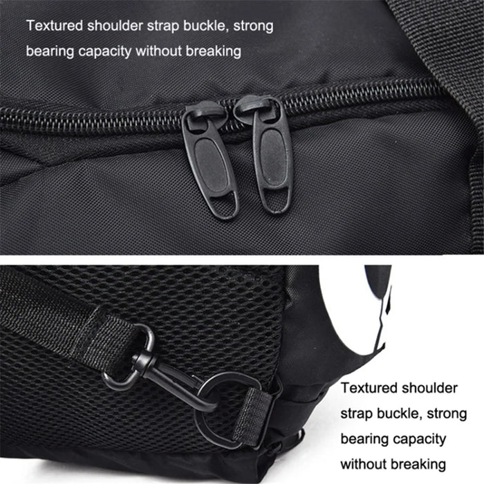 Sports Fitness Bag for Women Yoga Shoulder Bag Training Storage Pouch for Short Traveling - Black / White - 2