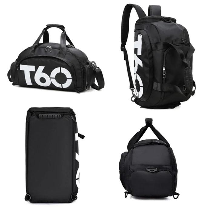 Sports Fitness Bag for Women Yoga Shoulder Bag Training Storage Pouch for Short Traveling - Black / White - 5