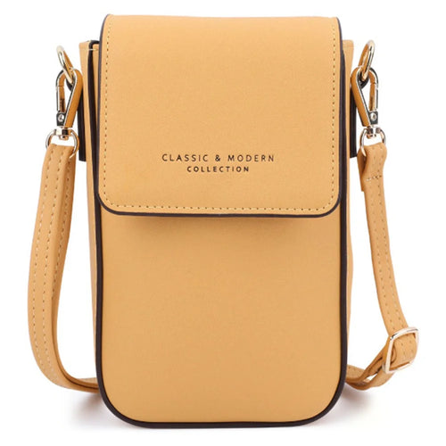 TAILIAN TC314-001 Multiple Card Slots Phone Bag Women PU Leather Crossbody Shoulder Bag - Yellow - 1