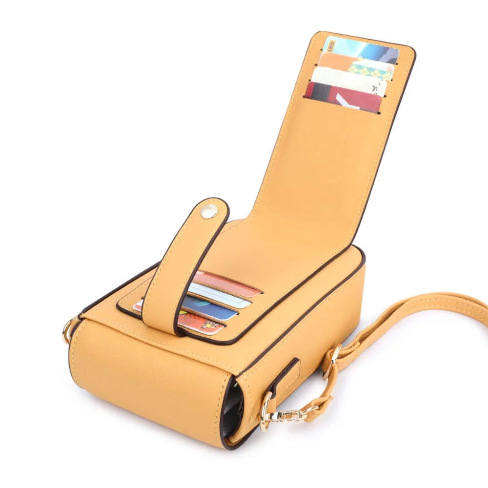 TAILIAN TC314-001 Multiple Card Slots Phone Bag Women PU Leather Crossbody Shoulder Bag - Yellow - 2