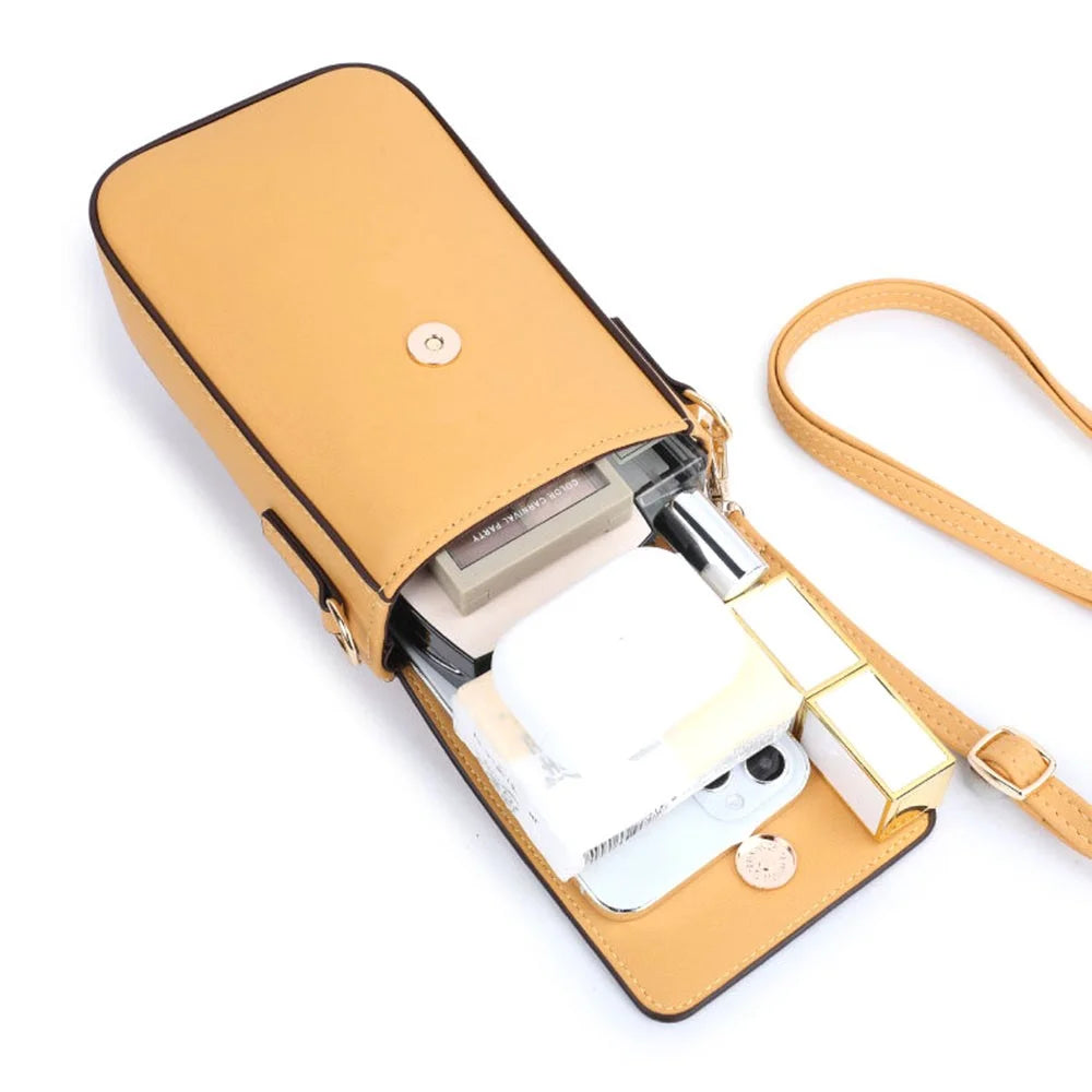 TAILIAN TC314-001 Multiple Card Slots Phone Bag Women PU Leather Crossbody Shoulder Bag - Yellow - 5