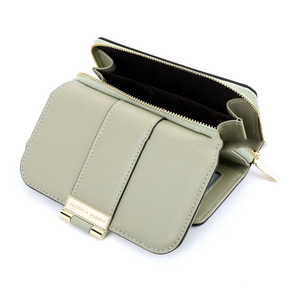 TAILIAN T2701-0512 PU Leather Short Wallet Zipper Pocket Design Women Cards Cash Holder Purse - Pink - 4
