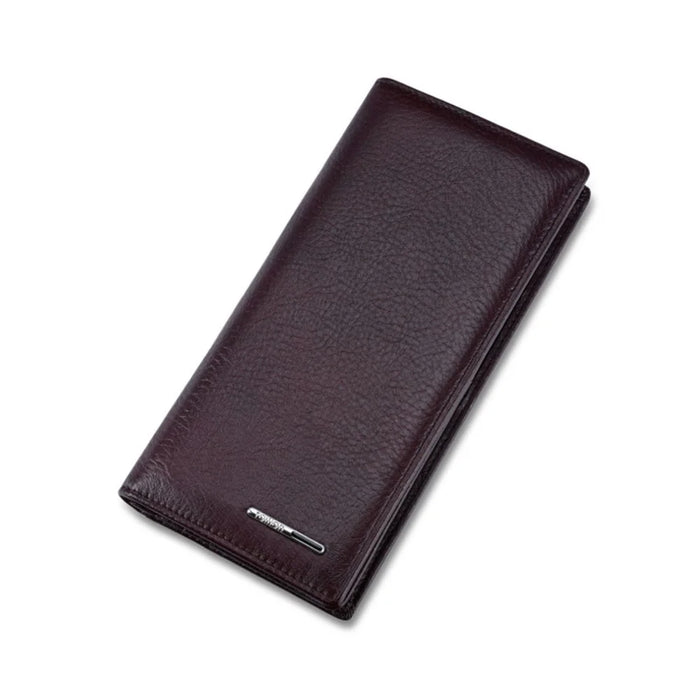 TAILIAN T530-H46-BE Cowhide Leather Men Long Wallet Multiple Card Slots Large Capacity Wallet - Dark Red - 4