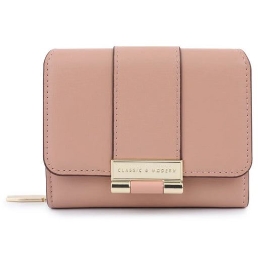 TAILIAN T6102-036 Stylish PU Leather Zipper Pocket Short Wallet Women Cards Cash Holder Bag - Pink - 1