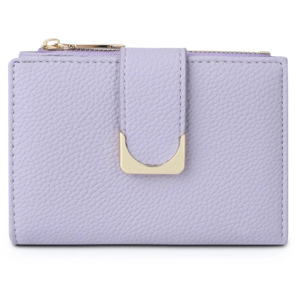 TAILIAN T2602-324 Litchi Texture PU Leather Women Short Wallet Cards Cash Holder with Zipper Pocket - Purple - 1