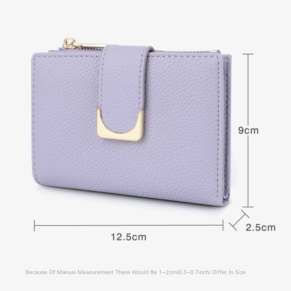 TAILIAN T2602-324 Litchi Texture PU Leather Women Short Wallet Cards Cash Holder with Zipper Pocket - Purple - 7
