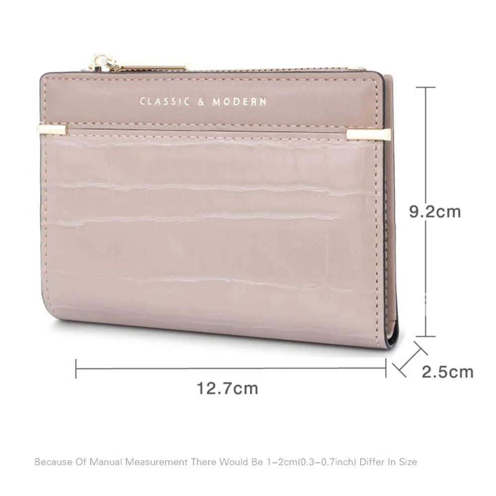 TAILIAN T2602-279 Crocodile Texture PU Leather Women Bi-fold Short Wallet Cards Cash Holder Bag - Red - 6