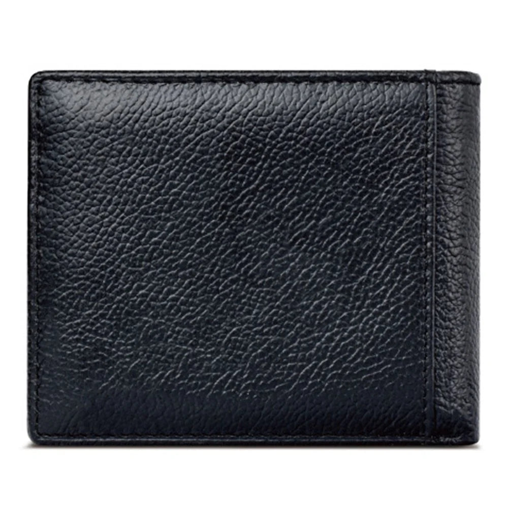 TAILIAN T123-H33-BE Business Men Multiple Card Slots Cowhide Leather Short Wallet - Black - 5
