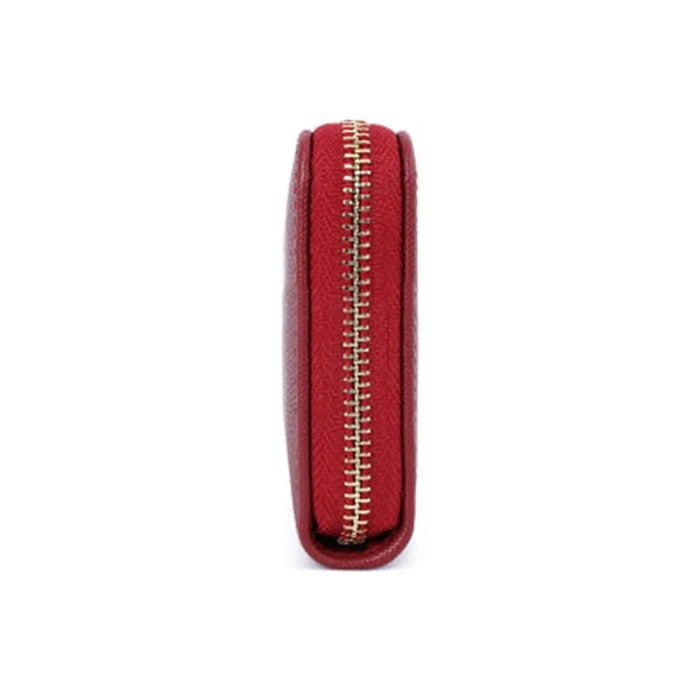TAILIAN T9612-042 Cross Texture PU Leather Cellphone Clutch Women Zipper Long Wallet - Red - 5