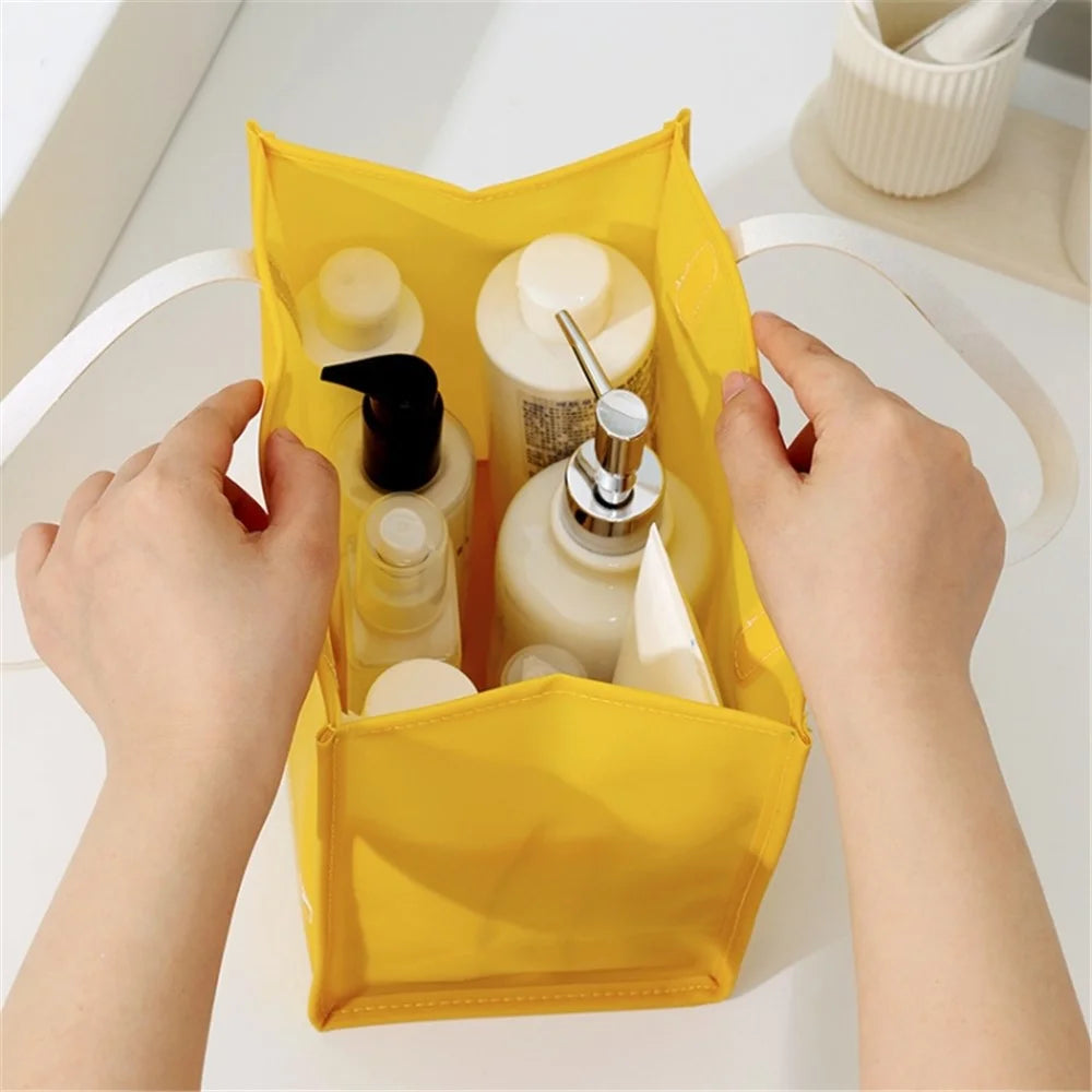 RH2313 Waterproof PVC Travel Cosmetic Toiletries Organizer Bag Pouch Makeup Storage Handbag - White - 3