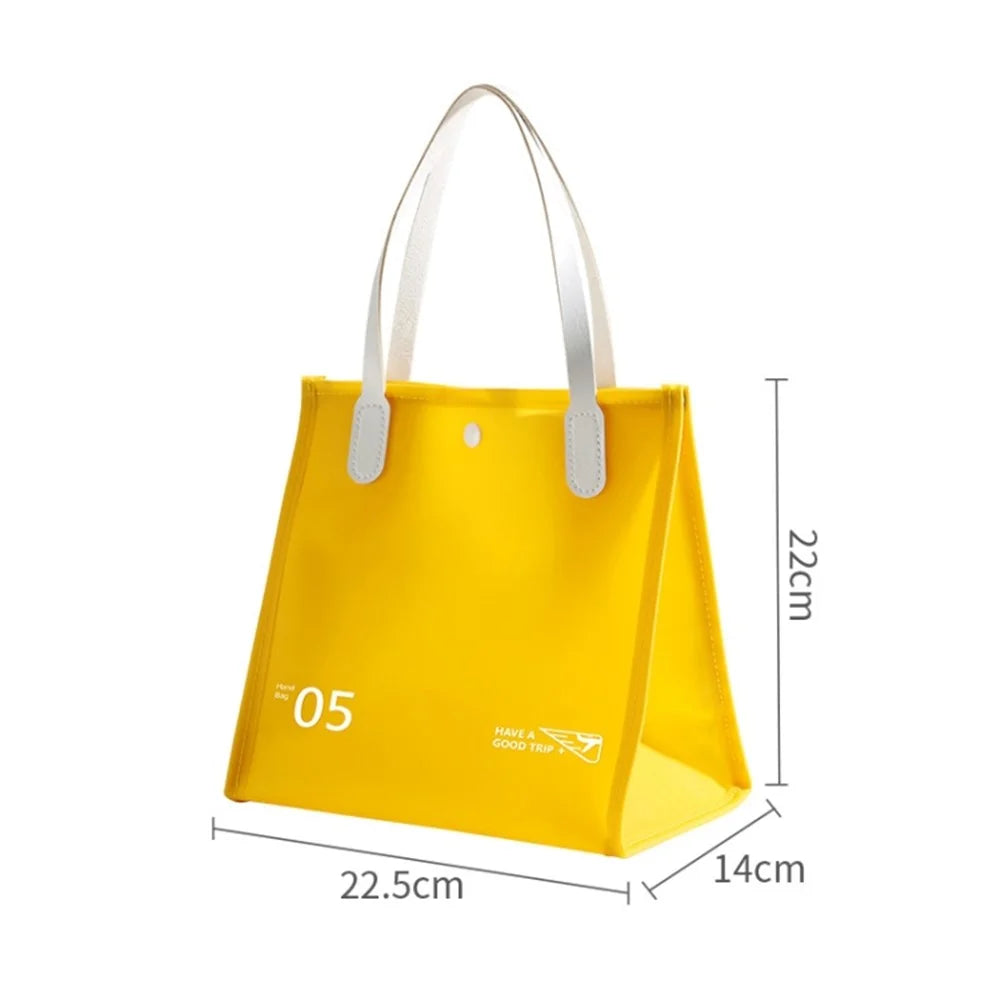 RH2313 Waterproof PVC Travel Cosmetic Toiletries Organizer Bag Pouch Makeup Storage Handbag - White - 7