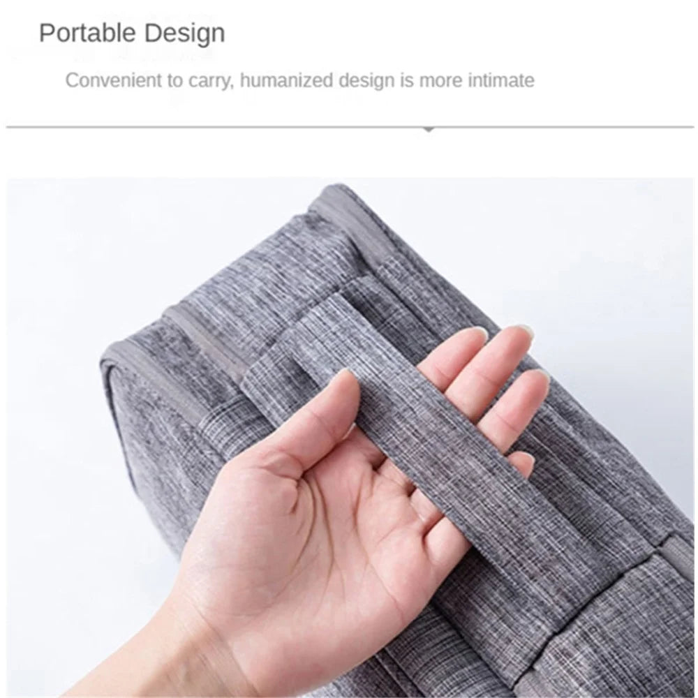 300D Cationic Fabric Travel Bra Underwear Storage Pouch Socks Cosmetics Clothes Storage Pouch for Men Women - Grey - 4