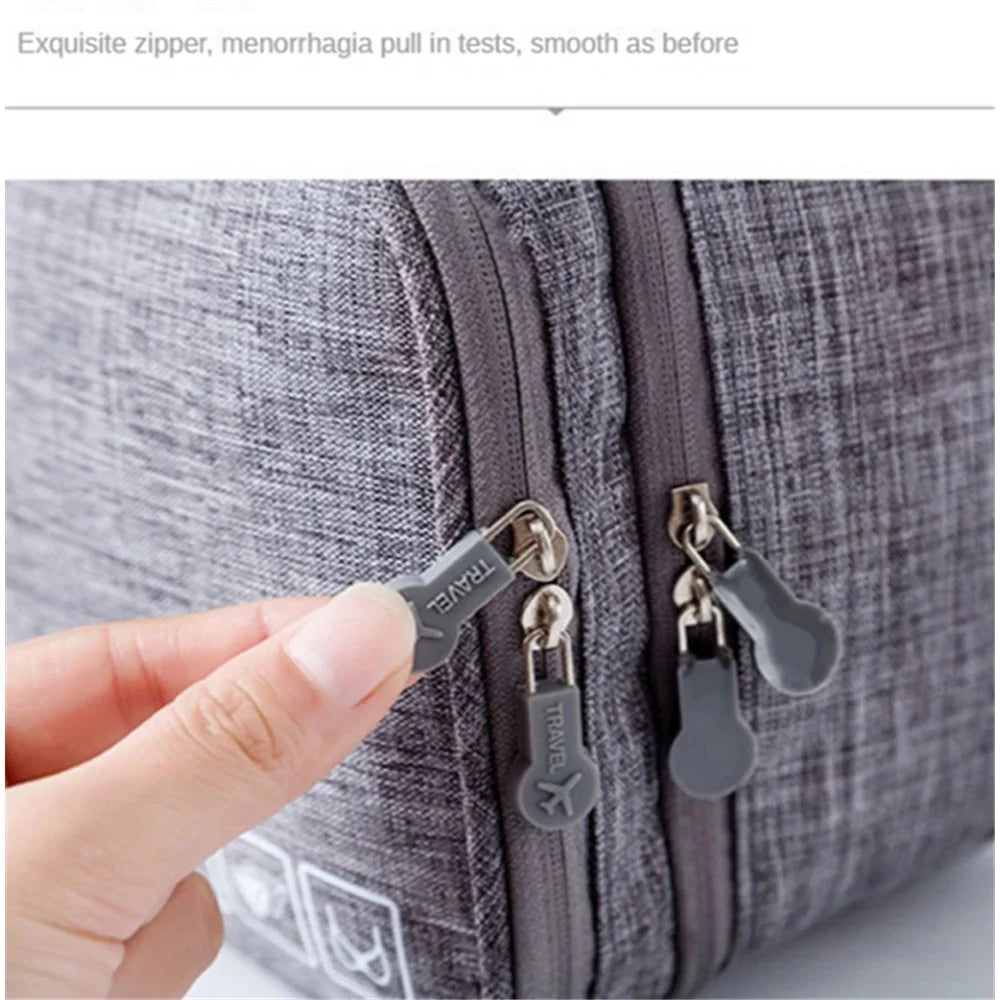 300D Cationic Fabric Travel Bra Underwear Storage Pouch Socks Cosmetics Clothes Storage Pouch for Men Women - Grey - 5