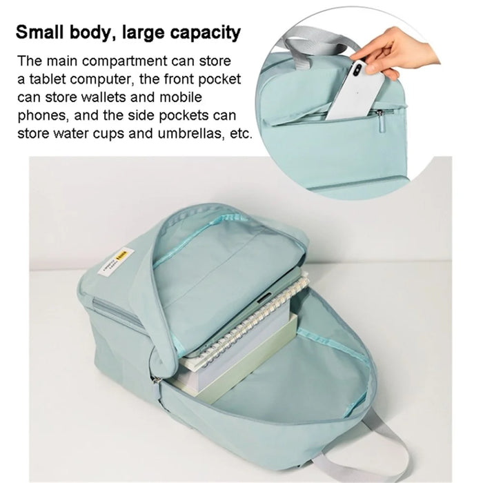 Cool Silk Floss+Polyester Backpack Laptop Shoulders Bag Travel Rucksack Student School Bag Book Bag - Green - 4