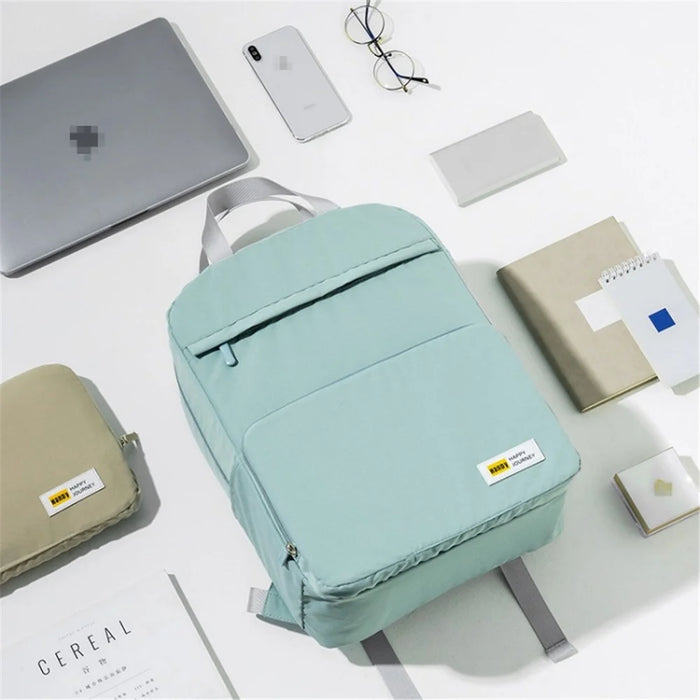 Cool Silk Floss+Polyester Backpack Laptop Shoulders Bag Travel Rucksack Student School Bag Book Bag - Green - 5