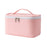 PU Leather Cosmetic Handbag Makeup Organizer Pouch Portable Travel Toiletry Bag - Pink - 1