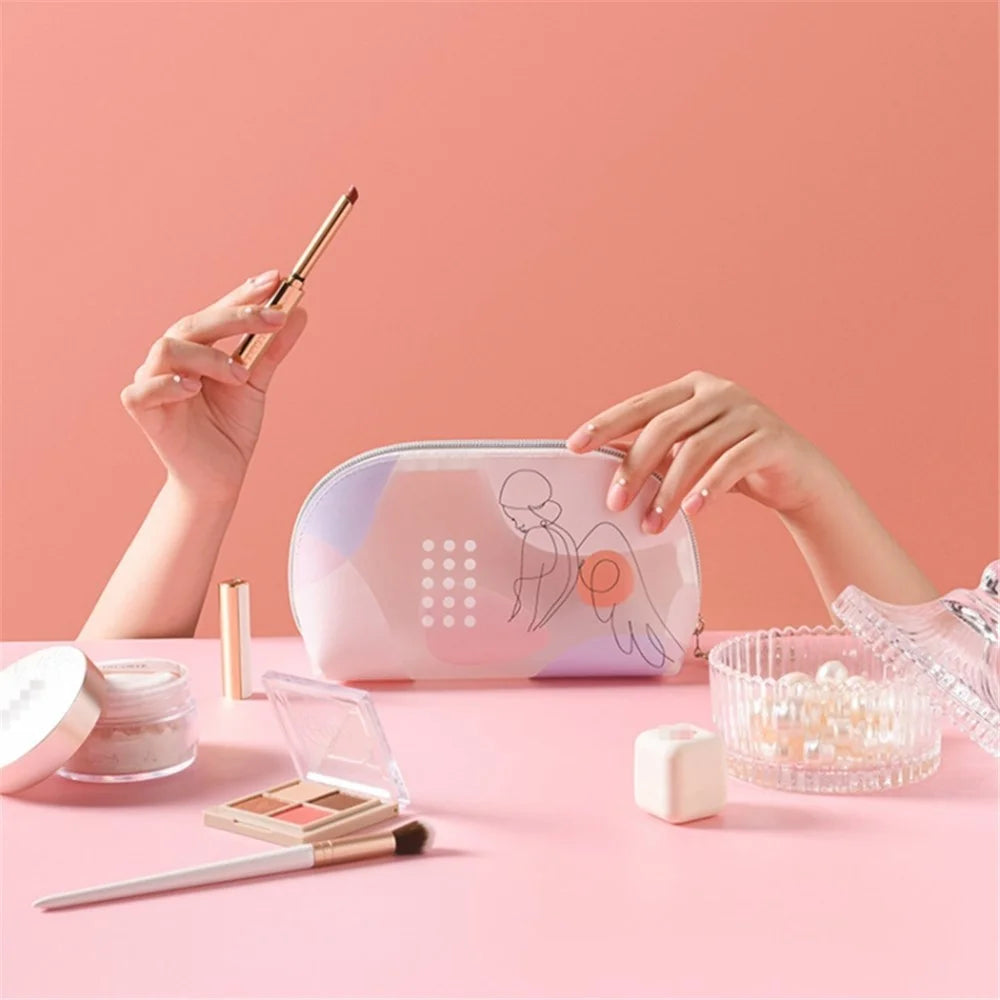 Large Toiletry Wash Bag Lovely Girl Pattern Translucent TPU Cosmetic Makeup Pouch Container, Size L - Flower Crown Girl - 4