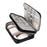 Three Layers Digital Accessories Storage Bag Polyester + PU Leather Data Cable Power Bank Handbag - Black - 3