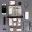 Three Layers Digital Accessories Storage Bag Polyester + PU Leather Data Cable Power Bank Handbag - Black - 4