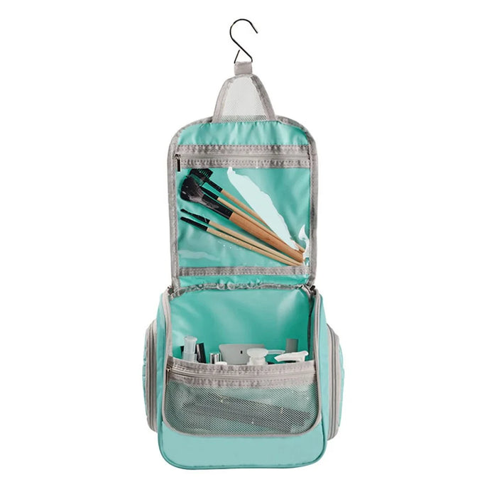 Portable Travel Toiletry Bag Polyester Makeup Cosmetics Hanging Storage Bag Container - Pink - 7
