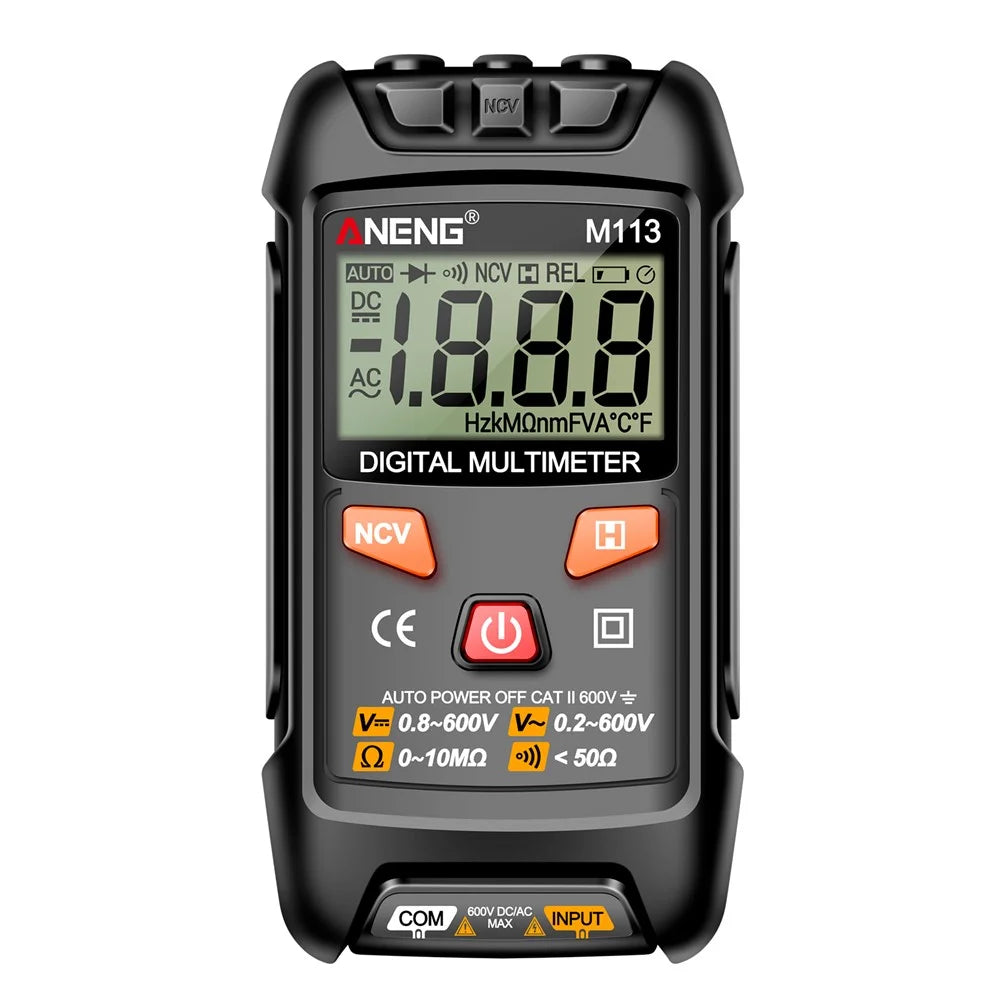 ANENG M113 1999 Counts Mini Digital Multimeter AC / DC Voltage Meter Ohm NCV Resistance Volt Tester Electricity Tool - Black - 2