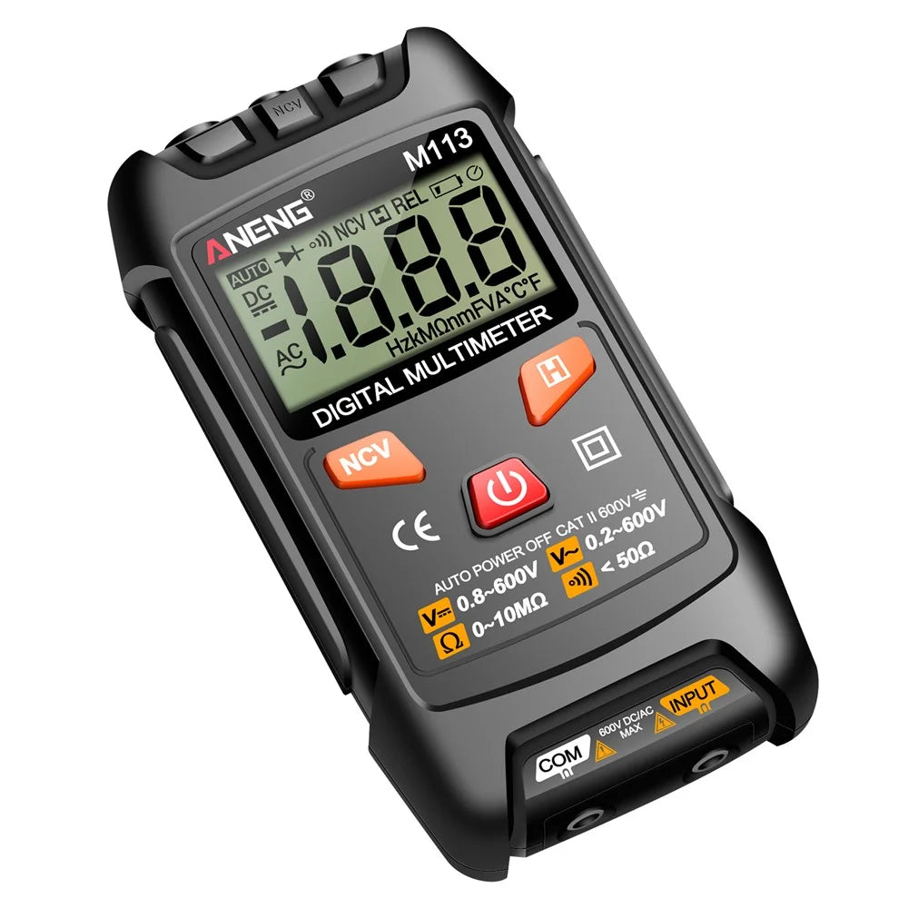 ANENG M113 1999 Counts Mini Digital Multimeter AC / DC Voltage Meter Ohm NCV Resistance Volt Tester Electricity Tool - Black - 3