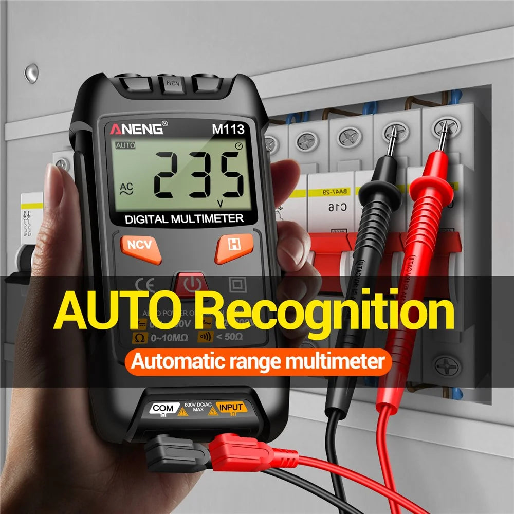 ANENG M113 1999 Counts Mini Digital Multimeter AC / DC Voltage Meter Ohm NCV Resistance Volt Tester Electricity Tool - Black - 4