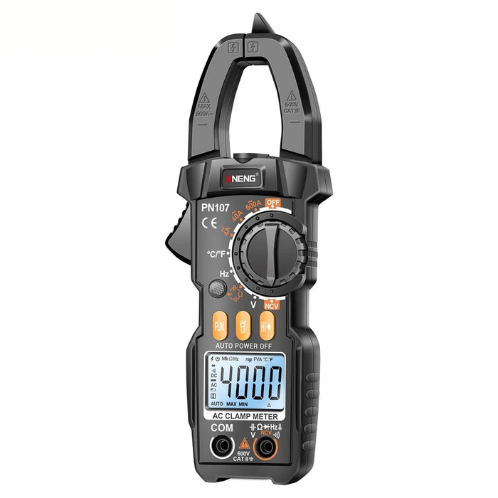 ANENG PN107 4000 Counts Clamp Digital Meter 600A AC Current Tester Voltmeter Ammeter NCV Diode Professional Electrician Tool - Black - 5