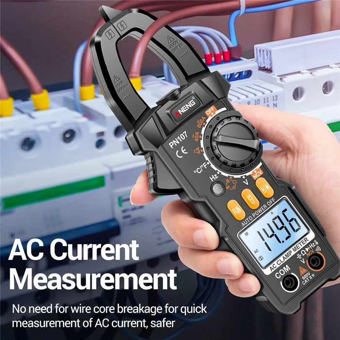 ANENG PN107 4000 Counts Clamp Digital Meter 600A AC Current Tester Voltmeter Ammeter NCV Diode Professional Electrician Tool - Black - 6