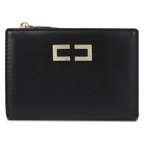 TAILIAN T2602-303 Women's PU Leather Wallet Card Storage Holder Coin Bag Girls Travel Daily Use Clutch Bag - Black - 1