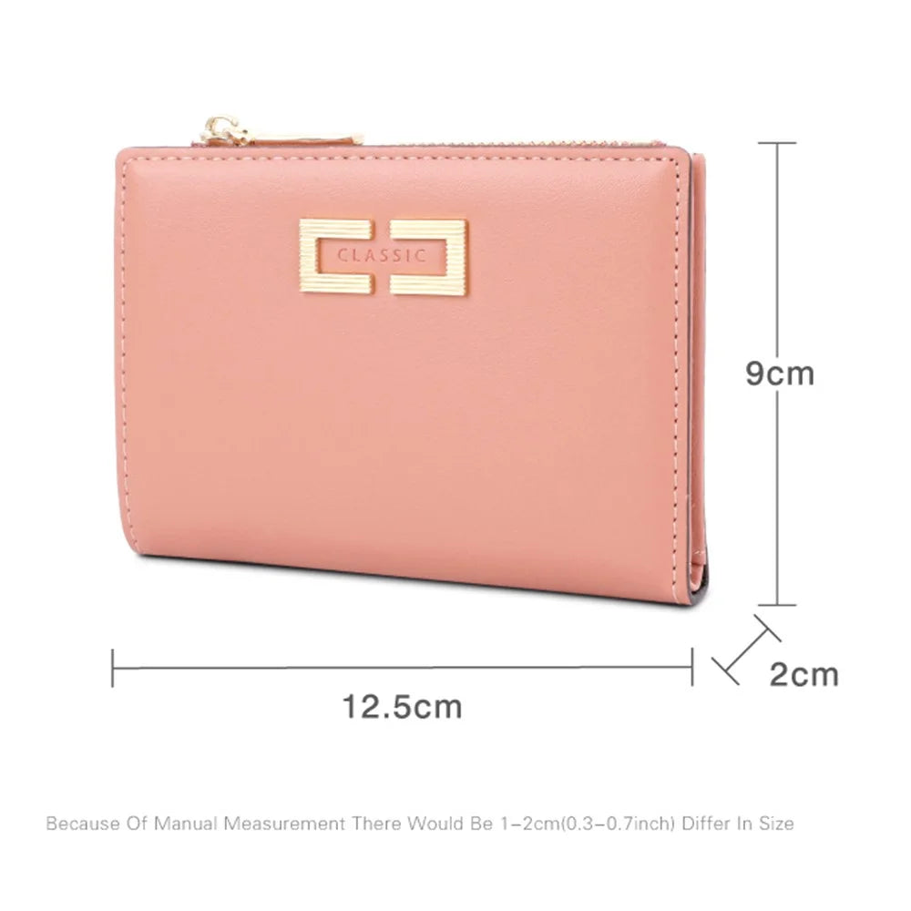 TAILIAN T2602-303 Women's PU Leather Wallet Card Storage Holder Coin Bag Girls Travel Daily Use Clutch Bag - Black - 7