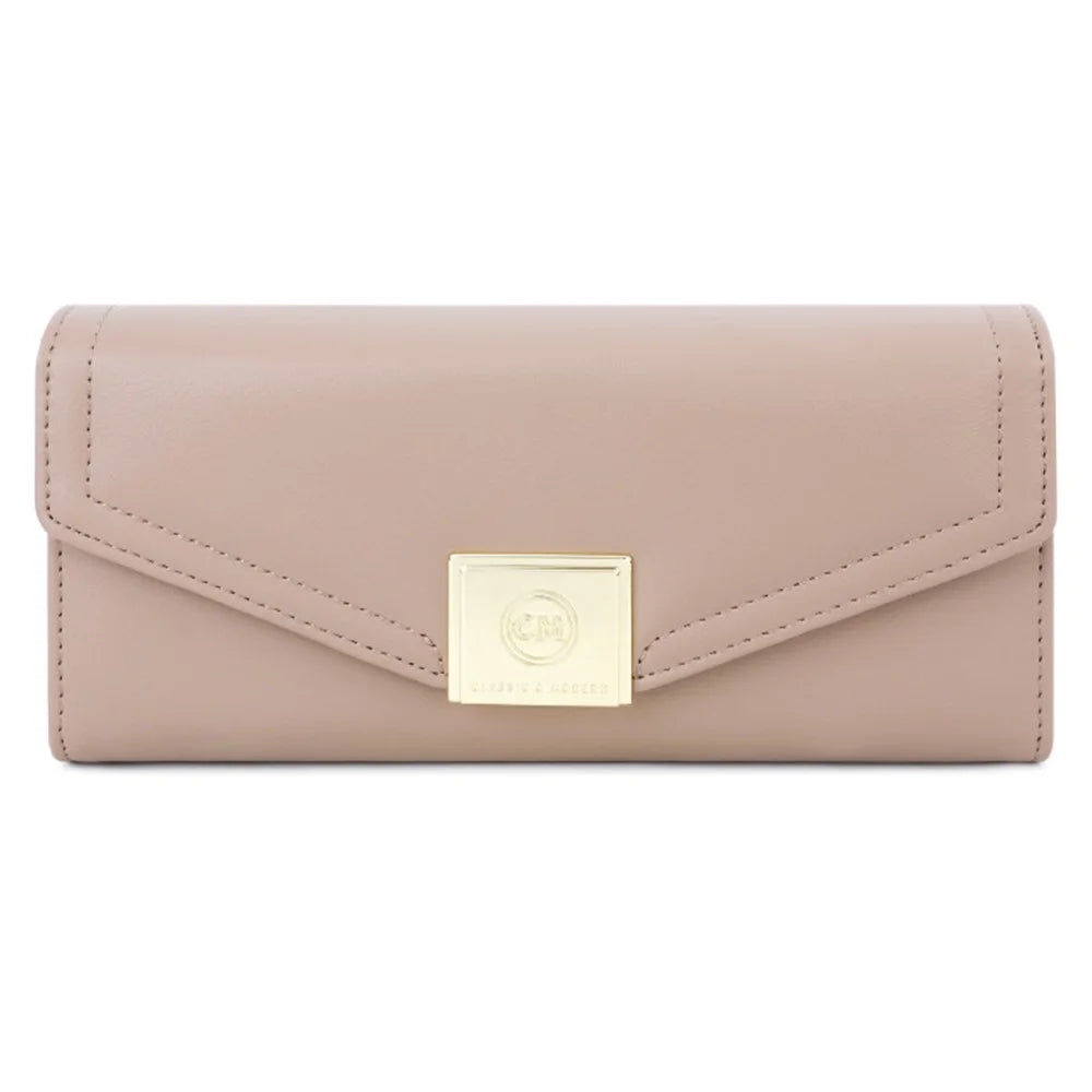 TAILIAN T5601-086 Women's PU Leather Long Wallet Tri-fold Design Multiple Card Slots Cash Storage Pouch Billfold - Khaki - 1