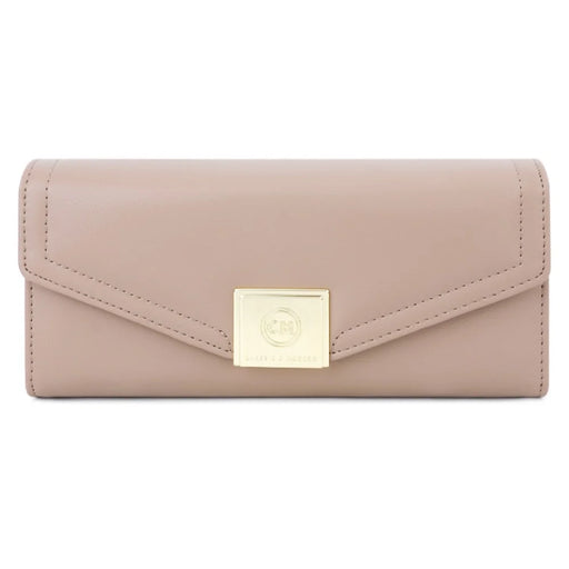TAILIAN T5601-086 Women's PU Leather Long Wallet Tri-fold Design Multiple Card Slots Cash Storage Pouch Billfold - Khaki - 1