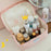 Soft Flower Design Nylon Cosmetic Organizer Zipper Design Toiletries Storage Bag Travel Home Use Makeup Pouch, Size: L - Pink - 3