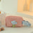 Corduroy Cosmetic Storage Bag Portable Travel Makeup Handbag Container, Side Handle Style - Pink - 1